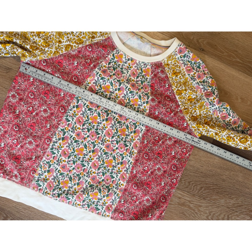 Boden XL Floral Patchwork Sweatshirt Cotton Crewneck Boho Cottagecore - Picture 8 of 14